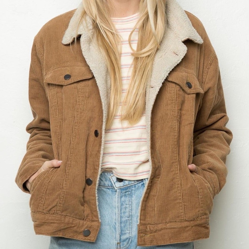 John Galt Tan Corduroy Sherpa Lined Jacket